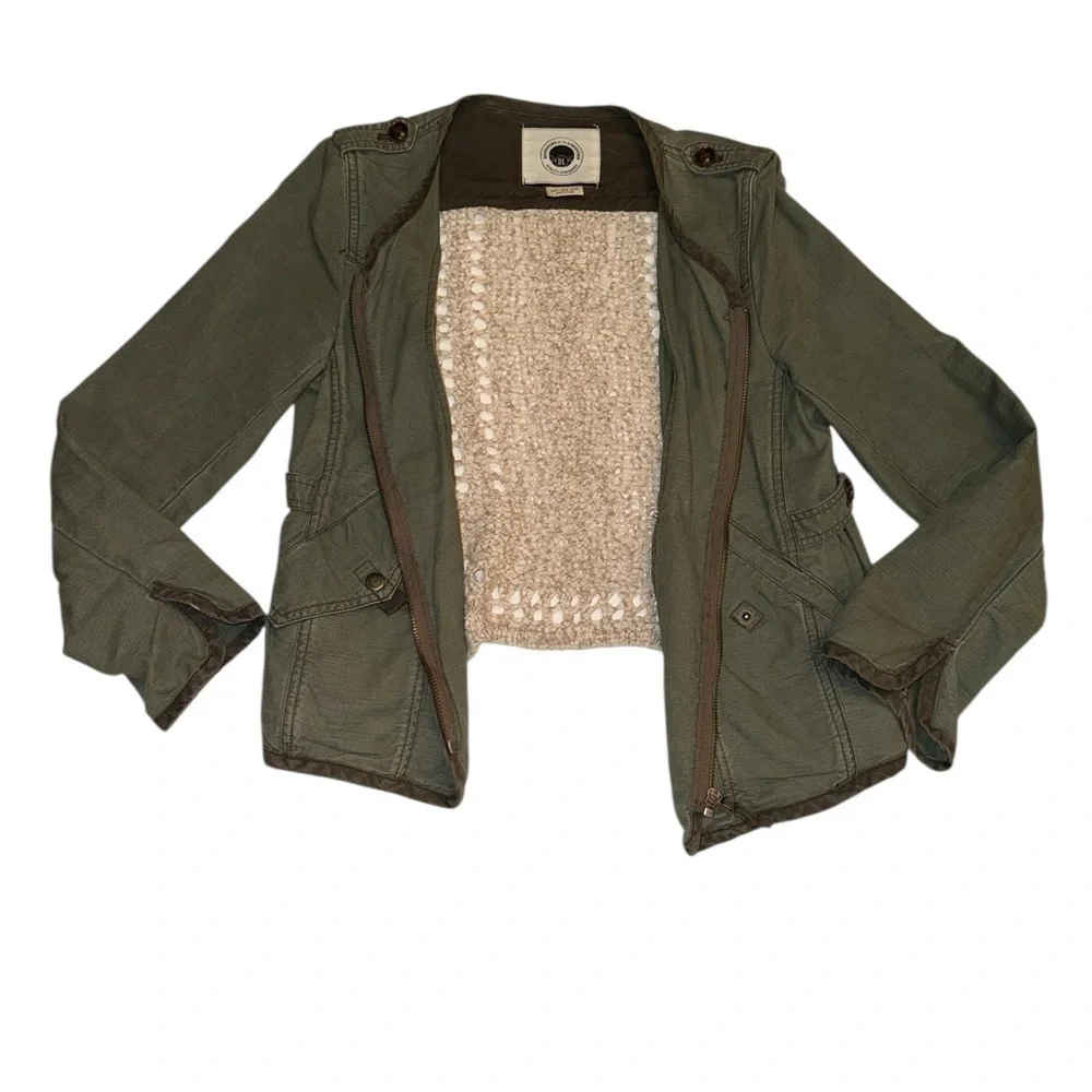 Daughters of the Liberation Crochet-Back Utility Jacket Sz 0 Excellent Condition